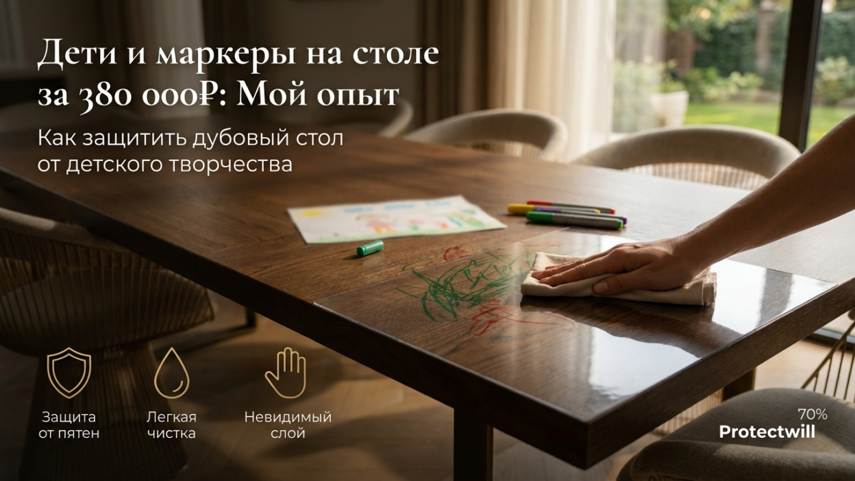 Дети разрисовали фломастерами дубовый стол за 380 000 — что я сделал и что зря