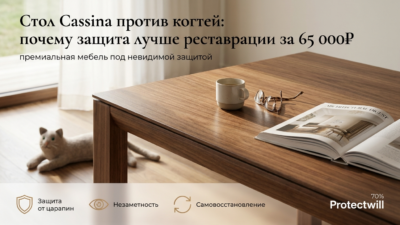 Кот точил когти о деревянный стол Cassina — реставратор взял 65 000 и сделал хуже