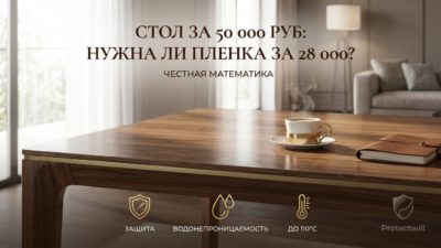 Стол за 50 000 — стоит ли клеить плёнку за 28 000? Честная математика