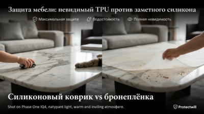 Силиконовый коврик vs бронеплёнка — что реально защищает мебель от детей и кошек