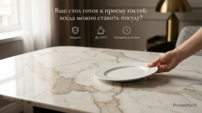 Через сколько часов после защиты стола можно ставить посуду
